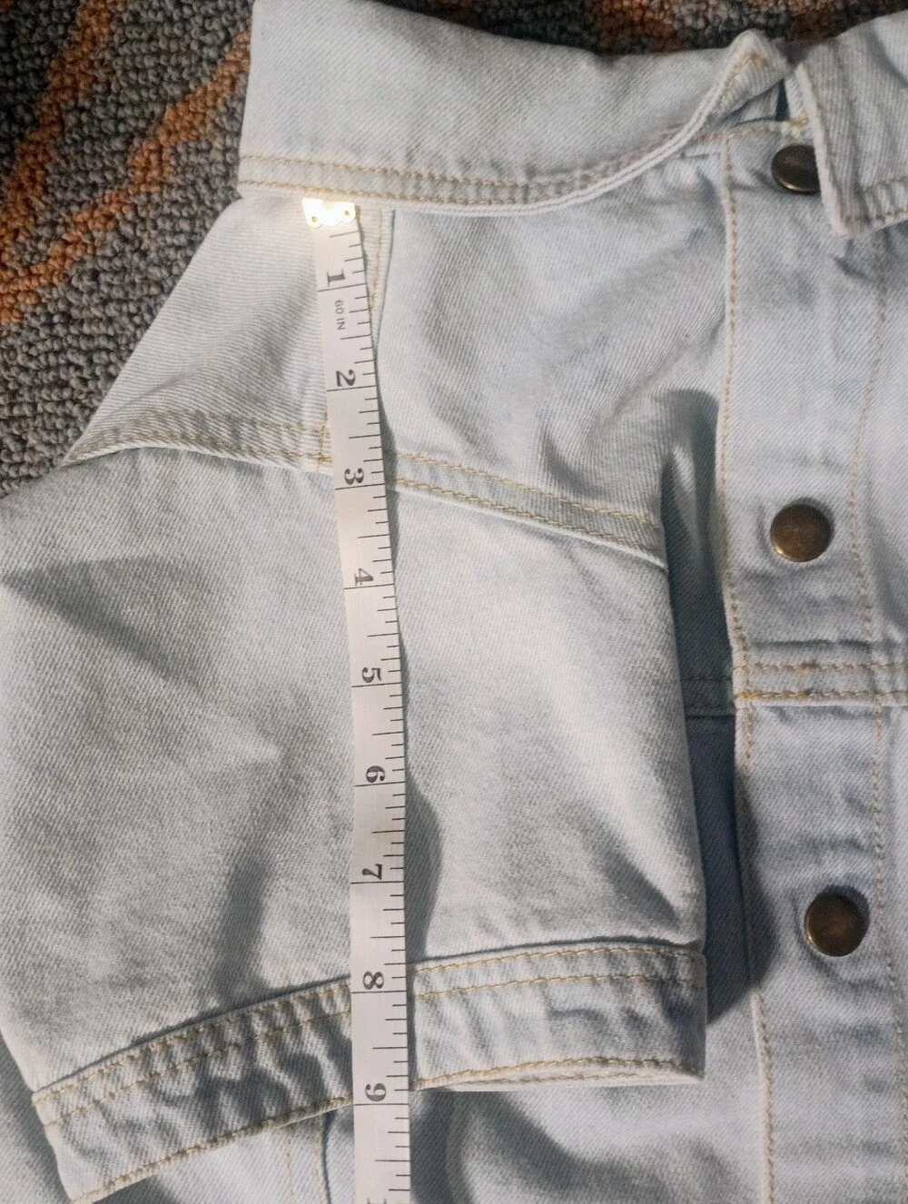 Reddy Lightwash Denim Dog Jacket Button Detail Distressed Blue Size 3XL